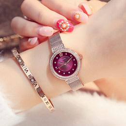 Rose Gold Diamond Quartz Luxury Women's Watch