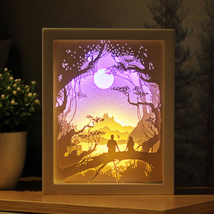 3D Hollow Light and Shadow Paper Sculpture Lamp