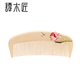 Green sandalwood painted comb set