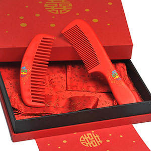 Tan Mujiang wedding comb gift box