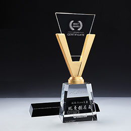 High-end engraved crystal trophy