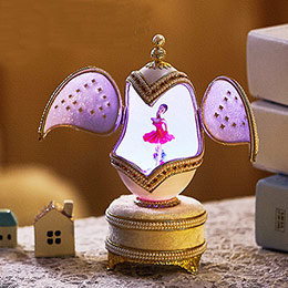 Romantic Eggshell Ballerina Music Box
