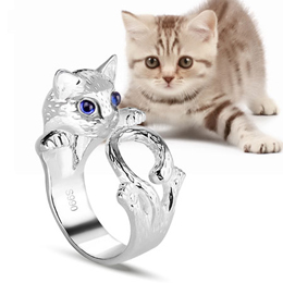 Sterling Silver Open Cat Ring