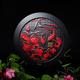 Golden Crow Charcoal Carving of Abundant Goods for Years