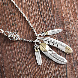 Men's Titanium Steel Feather Necklace