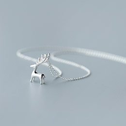 Cute elk sterling silver necklace