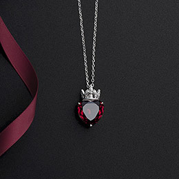 Crown Heart Crystal Necklace