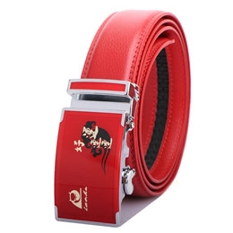 Red Dragonfly Zodiac Year Men's Leather Belt