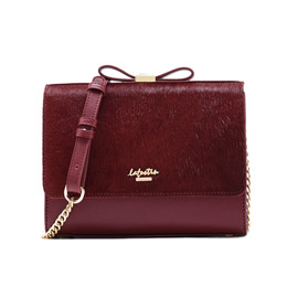 Lafite bow burgundy square bag