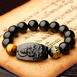Bodhi wood fossil agate Buddhist beads bracelet