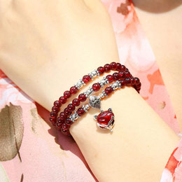 Natural Burgundy Garnet Bracelet