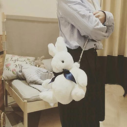 Cute plush bunny crossbody bag