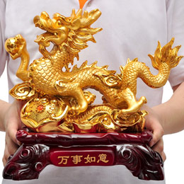 Gold-plated Fortune Dragon Ornament
