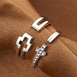 Creative cross couple ring