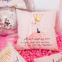 Small fresh flamingo pillow