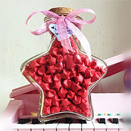 Colorful origami lucky star