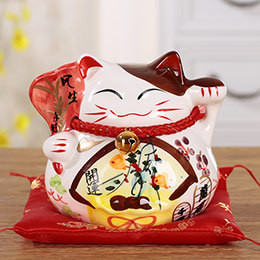 7-inch lucky cat piggy bank ornaments