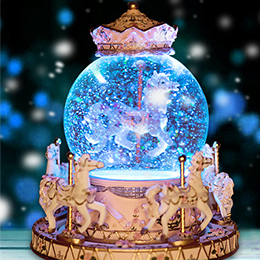 Carousel crystal ball music box