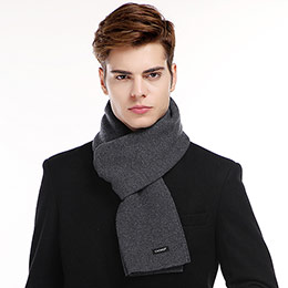 Solid color men's wool scarf