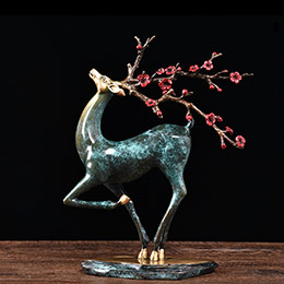 Chinese pure copper sika deer ornaments