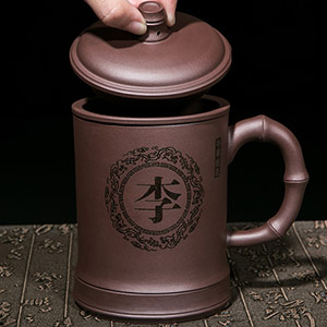 Bamboo-knot purple sand tea cup