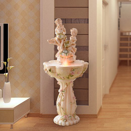 European style angel floor-standing water fountain ornaments