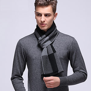British plaid men's wool scarf