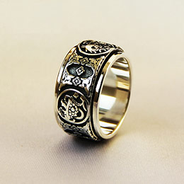 Men's Thai Silver Six-Word Mantra Fortune-Turning Ring