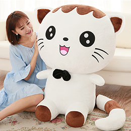 Cute big face cat plush doll