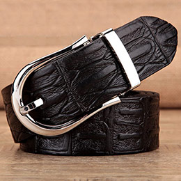 Men's crocodile leather belt
