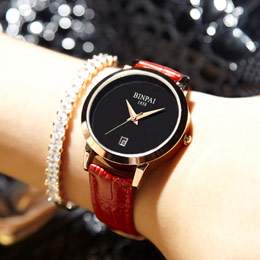 Korean style fashion genuine leather ladies watch