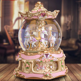 Carousel crystal ball music box