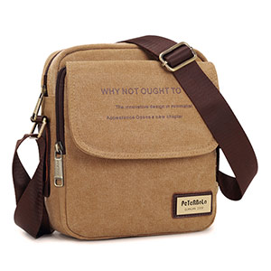 Men's canvas shoulder bag