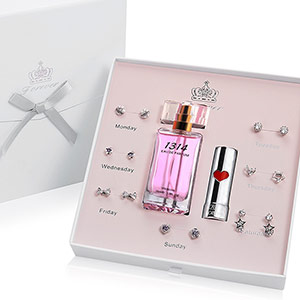 One Week Earrings Perfume Lipstick Gift Box