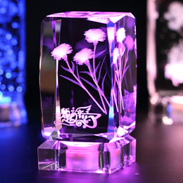 Carnation Glowing Crystal Ornaments