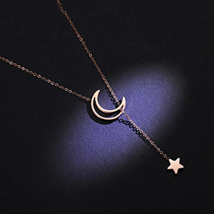 Star Moon Myth Titanium Steel Necklace