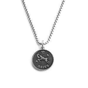 Men's 12 Zodiac Silver Coin Necklace