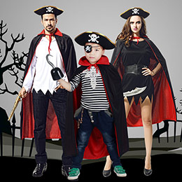 Pirate double-sided cape performance costume