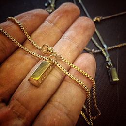 Trendy Men's Energy Gold Nugget Necklace