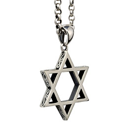 Six-pointed star men's Thai silver necklace