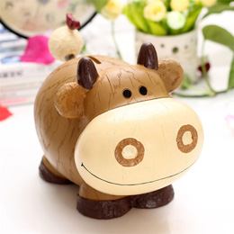 Handmade resin bull piggy bank