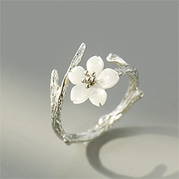 Sweet and artistic cherry blossom ring
