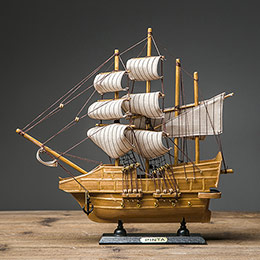 Vintage wooden sailboat ornaments