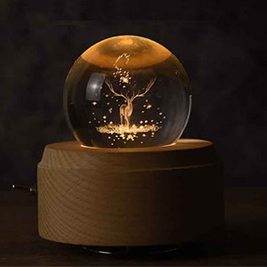 Forest Elk Crystal Ball Music Box