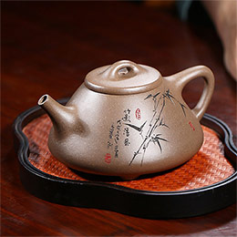 Yixing purple sand stone gourd pot