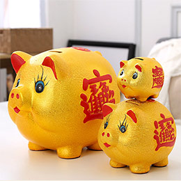 Golden piggy bank