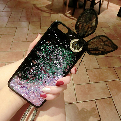 iPhone creative rabbit ears stand protective case