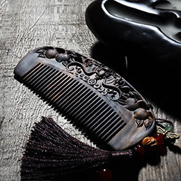 Fu Lu Shou Xi painted comb