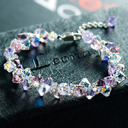 Romantic Lavender Crystal Bracelet