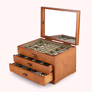 Solid wood Chinese style multi-layer jewelry box
